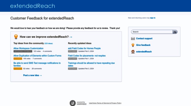 extendedreach.uservoice.com