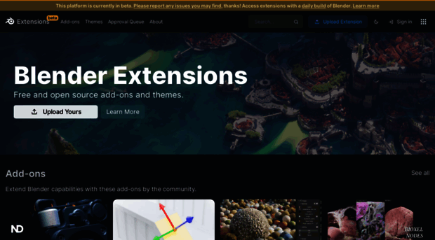 extensions.blender.org