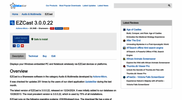 ezcast.updatestar.com