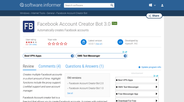 facebook-account-creator-bot.software.informer.com