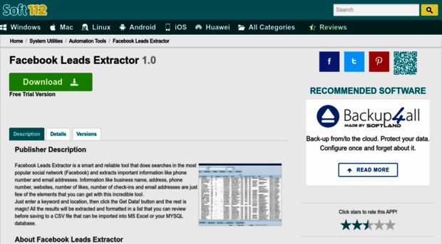 facebook-leads-extractor.soft112.com