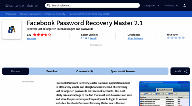 facebook-password-recovery-master.software.informer.com