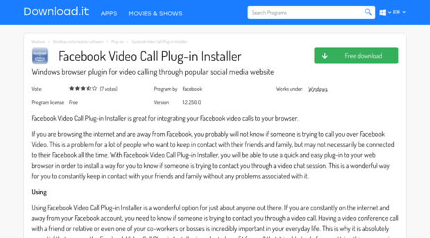 facebook-video-call-plug-in-installer.jaleco.com