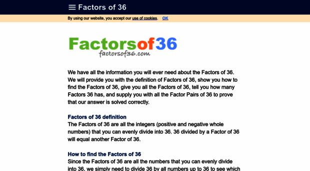 factorsof36.com