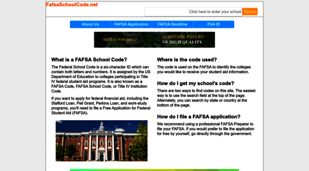 fafsaschoolcode.net