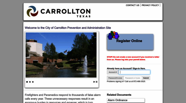 falsealarms.cityofcarrollton.com