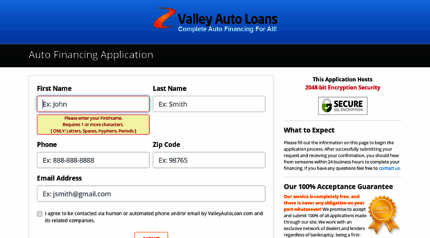 fastapproval.valleyautoloan.com