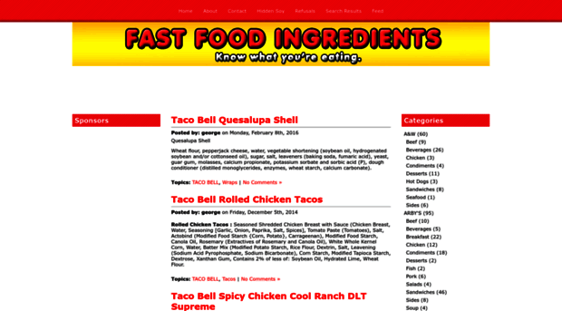 fastfoodingredients.com