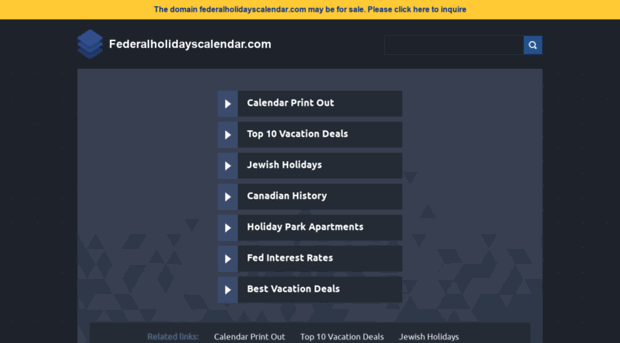 federalholidayscalendar.com