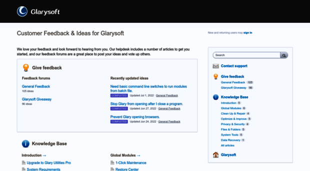 feedback.glarysoft.com
