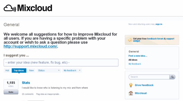 feedback.mixcloud.com