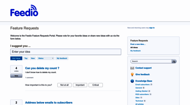 feedio.uservoice.com