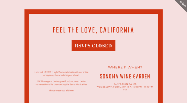 feelthelovecalifornia.splashthat.com