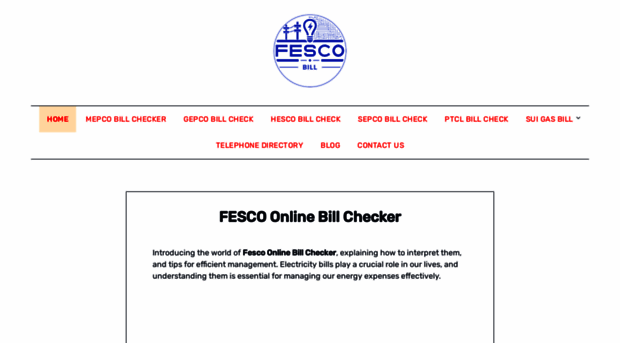 fescoonlinebillchecker.pk