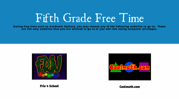 fifthgradefreetime.weebly.com