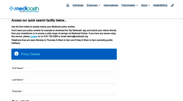 findmypolicynumber.medicash.org