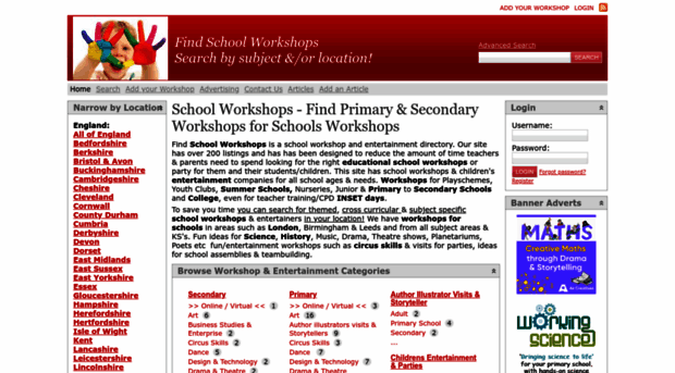 findschoolworkshops.co.uk