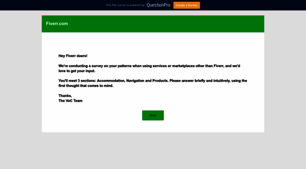 fiverr-employees-survey.questionpro.com