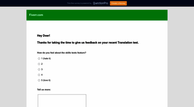 fiverr-skill-test-feedback.questionpro.com