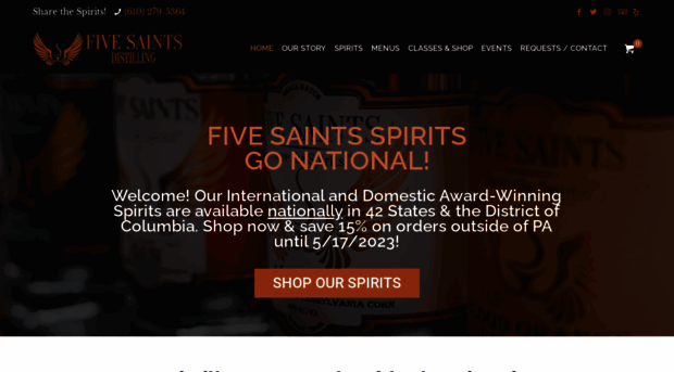 fivesaintsdistilling.com