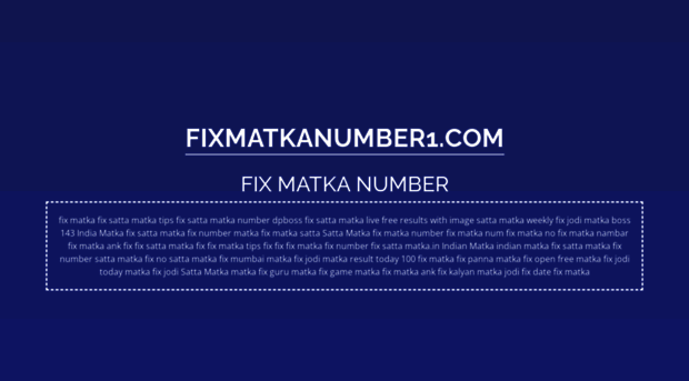 fixmatkanumber1.com