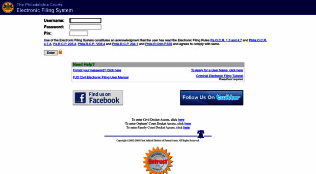 Fjdefile phila gov Philadelphia Courts E Filing U Fjdefile Phila
