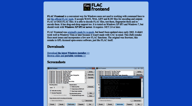 flacfrontend.sourceforge.net