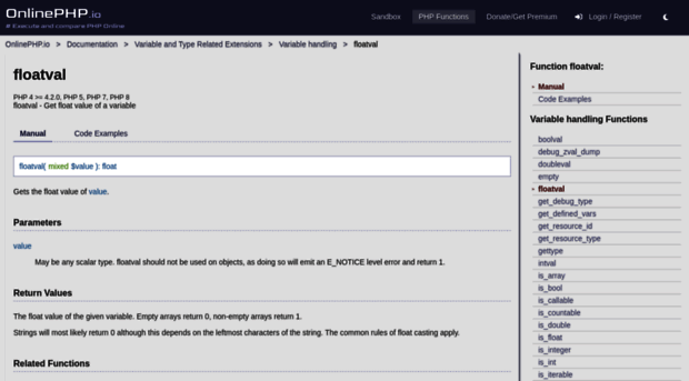floatval.onlinephpfunctions.com
