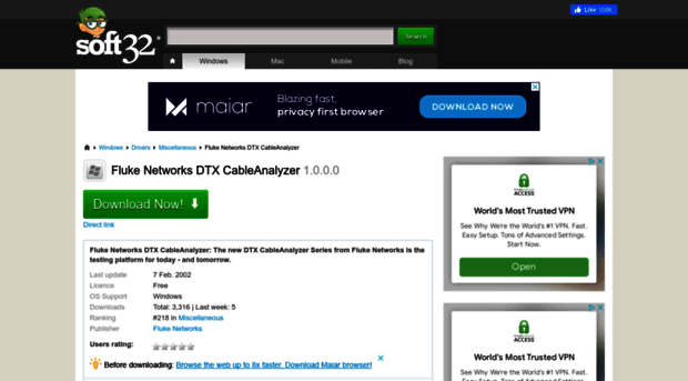 fluke-networks-dtx-cableanalyzer.soft32.com