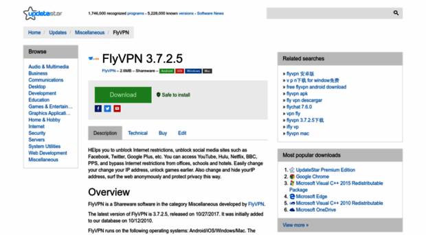 flyvpn.updatestar.com