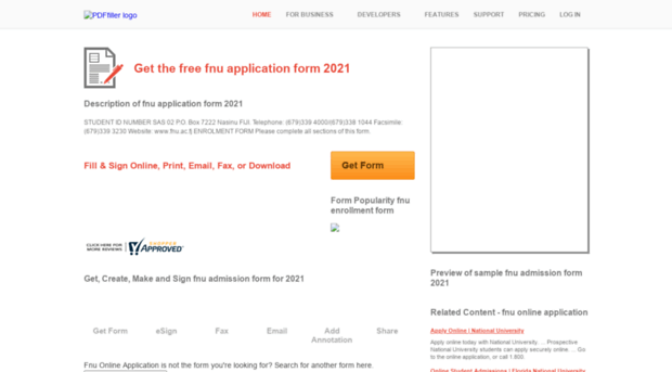 fnu-application-form.pdffiller.com