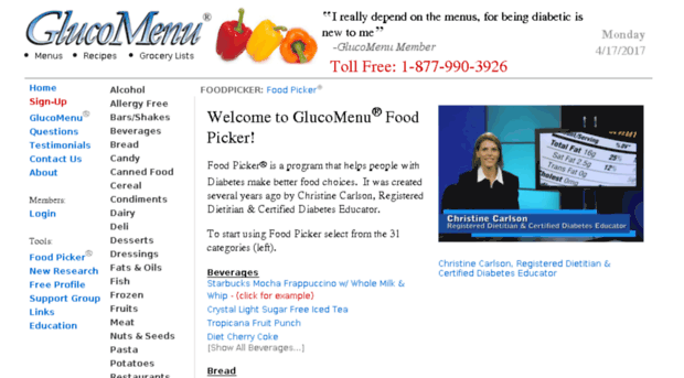 foodpicker.glucomenu.com