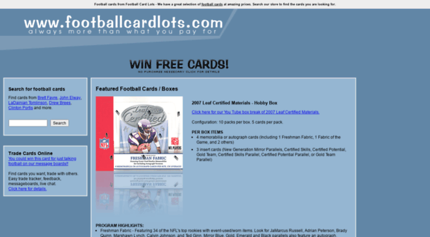 footballcardlots.com