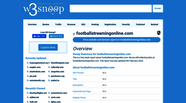 footballstreamingonline.com.w3snoop.com