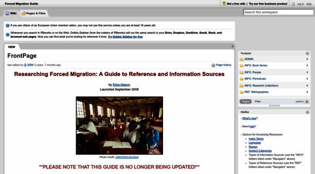 forcedmigrationguide.pbwiki.com