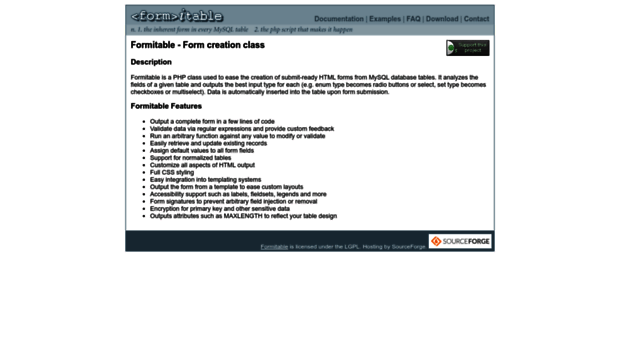 formitable.sourceforge.net