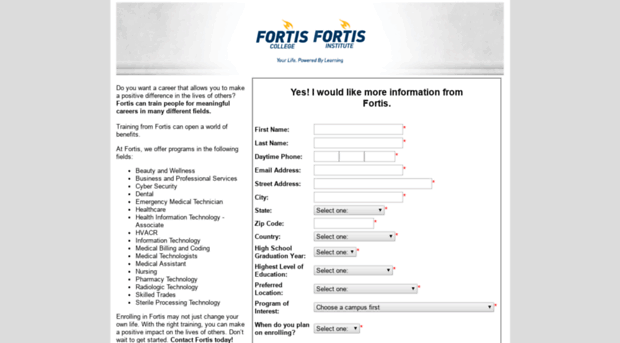 fortis.search4careercolleges.com