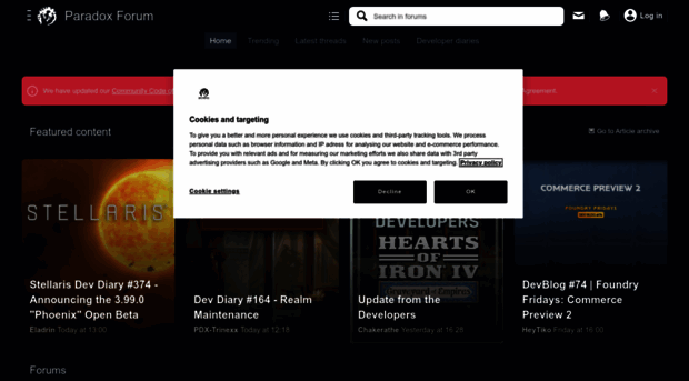 Paradox Interactive - The new Paradox Forum is now online. :)  .paradoxplaza.com/forum/forums/