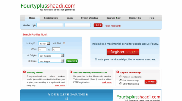 fourtyplusshaadi.com