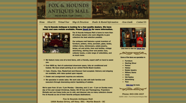 foxandhoundsantiques.com