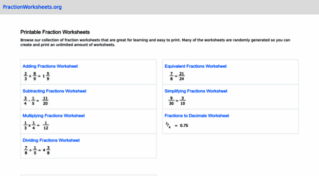 fractionworksheets.org