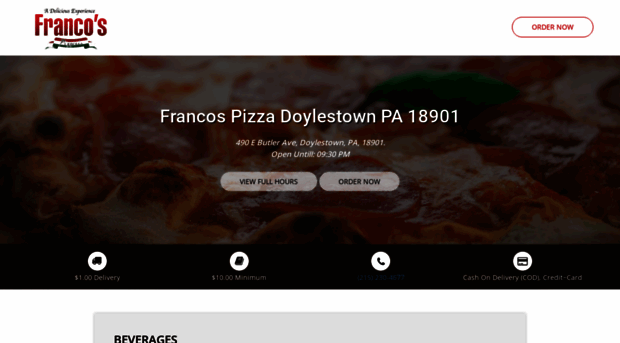 francospizzadoylestown.com