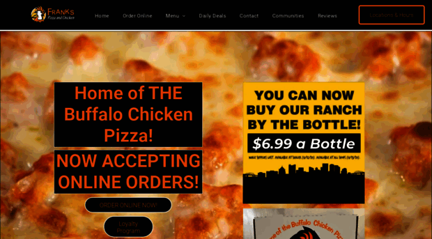 frankspizzachicken.com