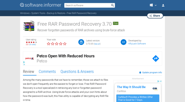 free-rar-password-recovery.software.informer.com