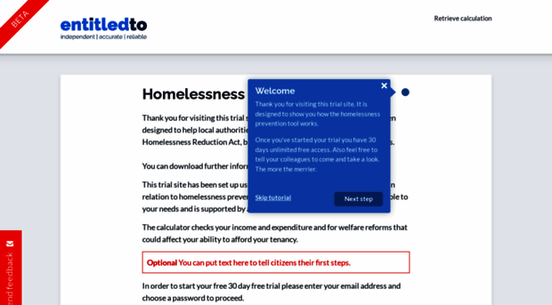 free-trialhomelessness.entitledto.co.uk