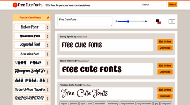 freecutefonts.com