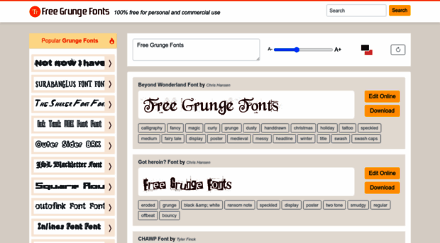 freegrungefonts.com