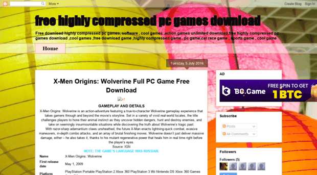 8 Highly compressed Games for Pc
