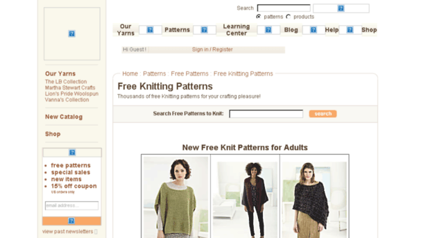 freeknittingpatterns.lionbrand.com