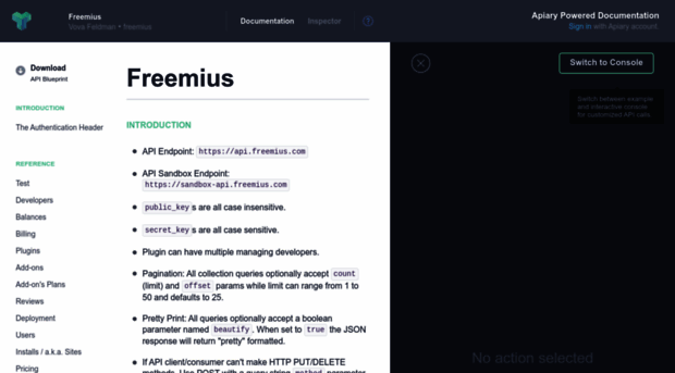 freemius.docs.apiary.io